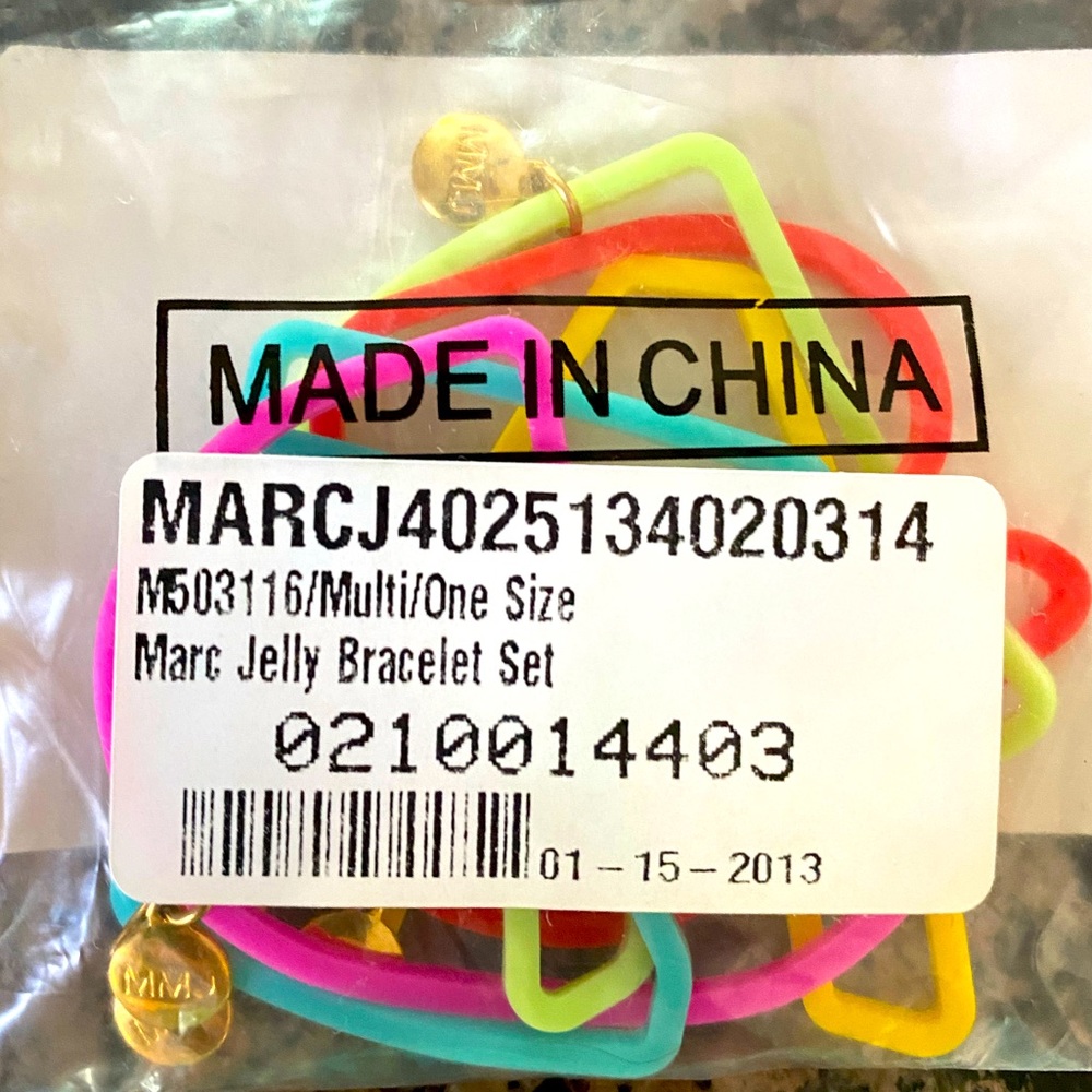 Marc by Marc Jacobs jelly bracelets with charms BN